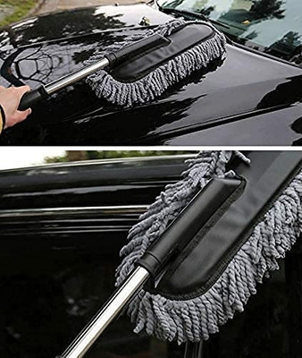 MDM TRADERS Car Cleaning Brush Ideal as Mop Duster Plastic Wet and Dry Broom(Multicolor)