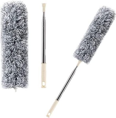 SHARPNAL Feather Duster Bendable & Extendable Fan Cleaning Microfibre Wet and Dry Broom(Grey)