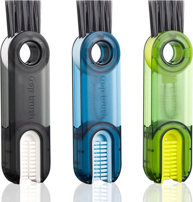 GVJ TRADERS 3 in 1 Multifunctional Cleaning Brush, Cup Lid Cleaning Brush Multipurpose Polypropylene Wet and Dry Brush(Multicolor)