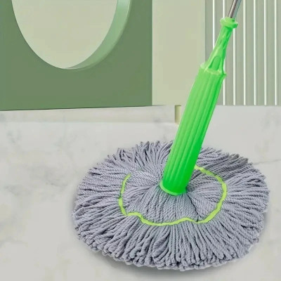 MAAUVTOR 2 in 1 Dehydrated Mop 360°Rotatable Adjustable Spin Round Twist Self Wringing Microfibre Wet and Dry Brush(Green)
