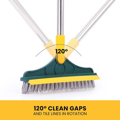 CITYCART Tile Cleaner Brush with Scraper,38.6 Inches Cleaning Brush Floor Cleaner Brush Plastic Wet and Dry Brush(Multicolor)