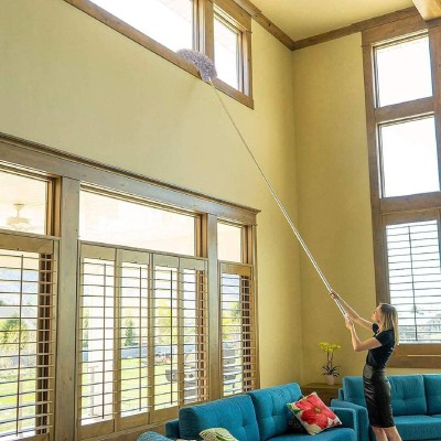 NARV Microfiber Duster 100 inch ExtensionPole with Cleaning Ceiling Fan High Ceiling Wet and Dry Duster