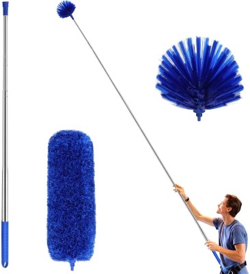 VKK TRADERS Microfiber Feather Duster Bendable & Extendable Fan Cleaning Duster Dust Mop Microfibre Wet and Dry Brush(Grey)