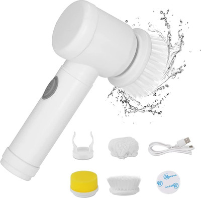 KGBTREADS 5 in 1 Magic Brush Electric Magic Brush Multifunctional Magic Brush with Holder Nylon Wet and Dry Brush(White)