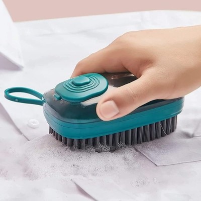 PuthaK Automatic Liquid Adding 3 in 1 Brush Soft Hair Laundry Cleaning Brush Polypropylene Wet and Dry Brush(Multicolor)