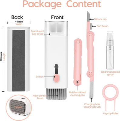 HAPANI HOUSE 7 in 1 Keyboard Cleaner Set,Computer MacBook Earphone Cleaning Kit Microfibre Wet and Dry Brush(Multicolor)