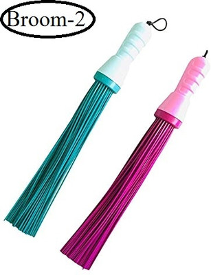 chapo 125 Plastic Wet and Dry Broom(Multicolor, 2 Units)