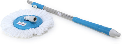Krivan Blue Rod Mop Stick-Best Rod Set With 1 Refill- Easy to fit for All Mop Microfibre, Plastic Wet and Dry Brush(Blue, White)