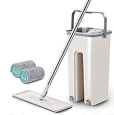 Trendera Flat Floor Mop and Bucket Set for Floor Cleaning Flat Mop(Multicolor 0 m)