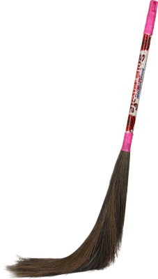 Hari Ram Gulab Rai Floor Broom with Soft NO DUST Grass with Plastic Handle Phool Jhadu for Home Grass Dry Broom(Pink)