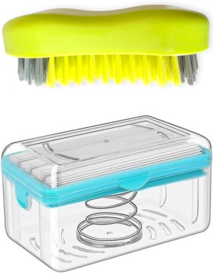 ARPANA BRIGHT Cloth Washing Brush and Cloth Washing Soap Roller Dispenser Case Plastic Wet and Dry Brush(Multicolor, 2 Units)