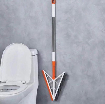 HM EVOTEK Silicone Broom Sweeper 2 in 1 Floor & Window Wiper with Telescopic Brush K3 Plastic Wet and Dry Brush(Multicolor)