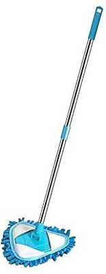 vksales Triangle Mop with Long Handle,Flat Floor Mop,Dry & Wet Mop for Floor Cleanin Microfibre Wet and Dry Broom(Multicolor)