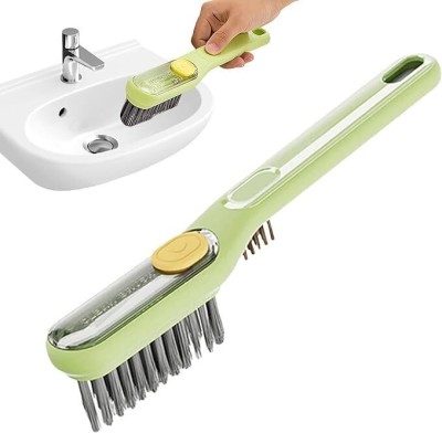 La Mejilla Multifunctional Liquid Filled Crevice Brush Nylon Wet and Dry Brush(Green, Grey)