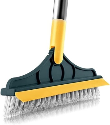 NIMYANK Tile Cleaner Brush With Scraper Floor Cleaner Brush Microfibre Wet and Dry Brush Microfibre Wet and Dry Brush(Yellow)