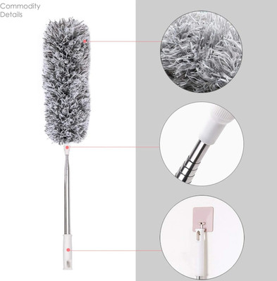 PAKOETRADE Microfiber Feather Duster 100 inch Extendable Fan Cleaning Duster Dust Mop Brush Microfibre Wet and Dry Broom(Multicolor)