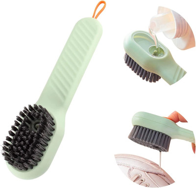 KNIKERS Refillable Shoe Brush with Soap Button Microfibre Wet and Dry Brush(Multicolor, 2 Units)