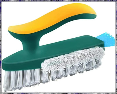 CHITURASTORE 4 in 1 Tile Grout Cleaner Brush with scrubbing Brush Plastic Wet and Dry Brush(Multicolor)