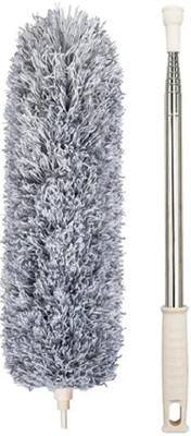 QinPin Home Cleaning Multipurpose Extendable Long Microfiber Cobweb Jala Brush Microfibre Wet and Dry Brush(Grey)