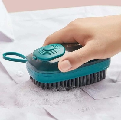 AKIL Liquid Adding Brushes, Soft Laundry Brush Automatic Liquid Adding Brush Plastic Wet and Dry Brush(Green)