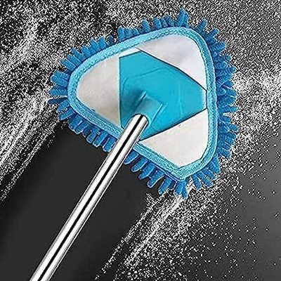Fulkiza Lazy Triangle Cleaning Mop 180 Rotatable Dust Mop Microfibre Wet and Dry Brush(Multicolor)