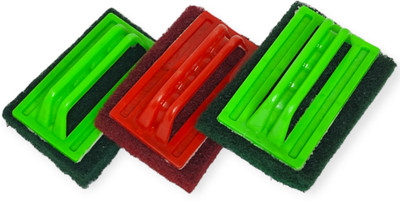 Sheetal Tiles/Walls/Floor Scrubber Brush Coconut Fiber Wet and Dry Brush(Multicolor, 3 Units)