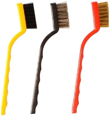 Masox Store Mini Plastic Gas Cleaning Brush For Gas Stove Burner, Chimney, Rust Removing K6 Nylon Wet and Dry Brush(Multicolor, 3 Units)