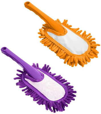 De-Ultimate Pack Of 2 Removable Head Multipurpose Microfibre Noodle Duster Wet & Dry Brush Microfibre Wet and Dry Brush(Multicolor, 2 Units)