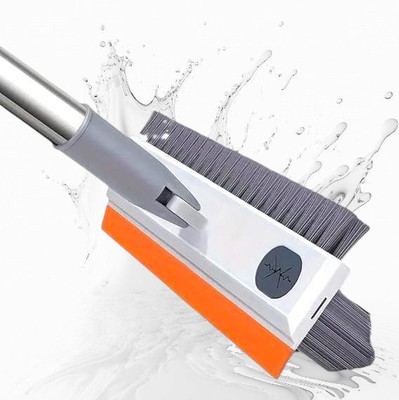 ONEFLESH Hvay 3in1 - Long Handle Floor Brush with Wiper Bathroom Tiles Cleaning Brush(SG) Plastic Wet and Dry Brush(Multicolor)