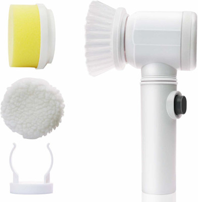 NHP TRADERS 5 In 1 Multifunctional Electric Household Magic Brush ABS Nylon (White) Nylon Wet and Dry Brush(White)