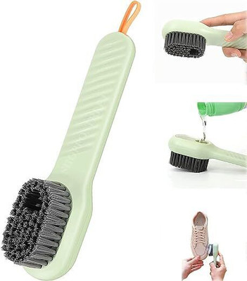 Fulkiza Soap Dispensing Cleaning Brush with Handle Scrubbing Reusable Washing brush Microfibre Wet and Dry Brush(Green)