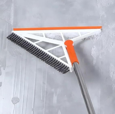 VAJIN 2 In 1 Window Wiper With Brush Multifunction Scraping Silicone Broom Wet & Dry Mop(Multicolor 8 m)