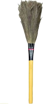 bpplast Broom with Natural Shillong Long Grass Long Handle Stick, Cleaning, Dust Grass Dry Broom(Yellow, Multicolor)