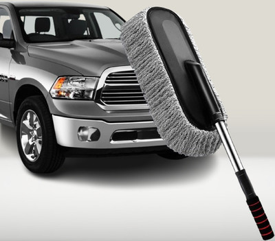 SRBK fashion Experience the Joy of Cleaning with Our 100-Inch Extendable Microfiber Duster Microfibre Wet and Dry Brush(Grey)