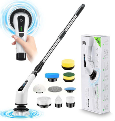 MMTSWorld 9 in 1 Electric Spin Scrubber,Cleaning Brush Scrubber for Home,Replaceable Heads Plastic Wet and Dry Brush(Multicolor)