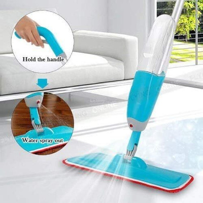 SANGAM Floor Mop with Bucket | Flat Squeeze Mechanism | 360° Flexible Mop Head 2Pads Microfibre Wet and Dry Brush(Multicolor)