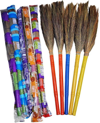 Medhi SweepAway Grass Wet and Dry Broom(Multicolor, 5 Units)