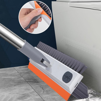 MAAUVTOR Multipurpose Telescopic Floor Wall Bathroom Cleaning Liquid Bin Scrubber Brush Microfibre Wet and Dry Brush(Multicolor)