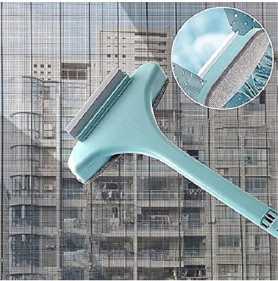 Bhumika Enterprise Brush 2-in-1Mesh Cleaning Brush Wiper with Extended Handl Sponge Wet and Dry Sponge Wet and Dry Brush(Blue)