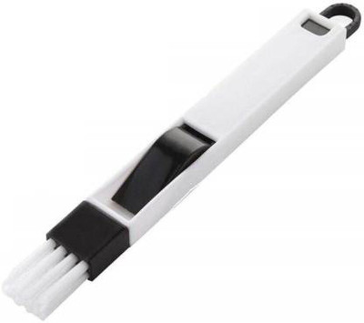 Philocaly Enterprise Corners & Edges Dust Multipurpose Use Cleaning Brush for Window Frame, Keyboard with Mini Dustpan Plastic Dry Brush Plastic Wet and Dry Brush(White)