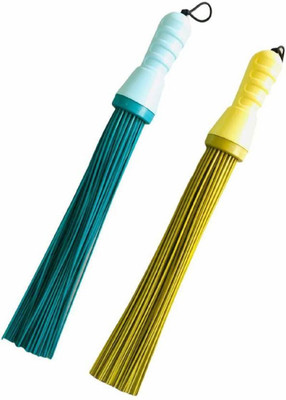 REBAREE Plastic Wet and Dry Broom(Multicolor, 2 Units)