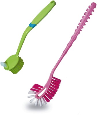 VIMAL Combo Set of Big-B Flexi-Handle Toilet Cleaning Brush + Nuvo Multi-Purpose Brush Plastic Wet and Dry Brush(Multicolor, 2 Units)