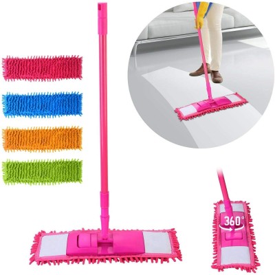 TEZZ MICRO FIBER FLAT MOP Microfibre Wet and Dry Brush(Multicolor)