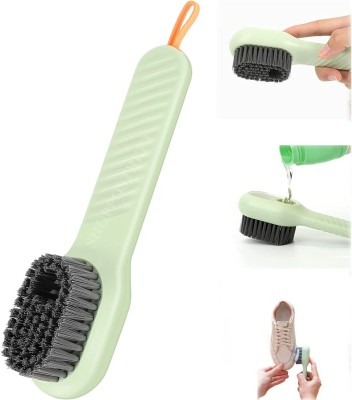 HAPANI Soap Dispensing Cleaning Brush with Handle Scrubbing Reusable Washing Shoe Brush Polyester Wet and Dry Brush(Green)