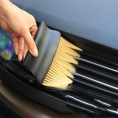 carfrill Car Cleaning Brushes Duster Soft Bristles Detailing Brush Dusting Tool Plastic Wet and Dry Brush(Black)