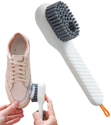 Ml sewliya Shoe Brush with Liquid Box, Adding Liquid Filled Brush with Soap Dispenser Press Shoe Care Kit(50 ml, Multicolor)