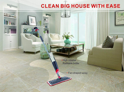 Mesmera adjustable handle mop Microfibre Wet and Dry Broom(Multicolor)
