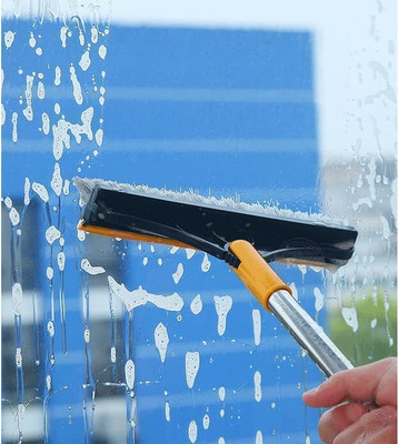MOREMOTION 2 IN 1 FLOOR SCRUBBER WITH WIPER Plastic Wet and Dry Broom(Multicolor)