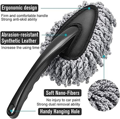 santsales Car Cleaning Brush Duster for Car Interior Washing Brush Ideal Car Accessories Microfibre Wet and Dry Brush(Multicolor)