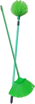 RESAK Resak Broom Brush Plastic Wet and Dry Broom(Green, 2 Units)